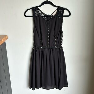 Black Tank Studded and Lace Dress